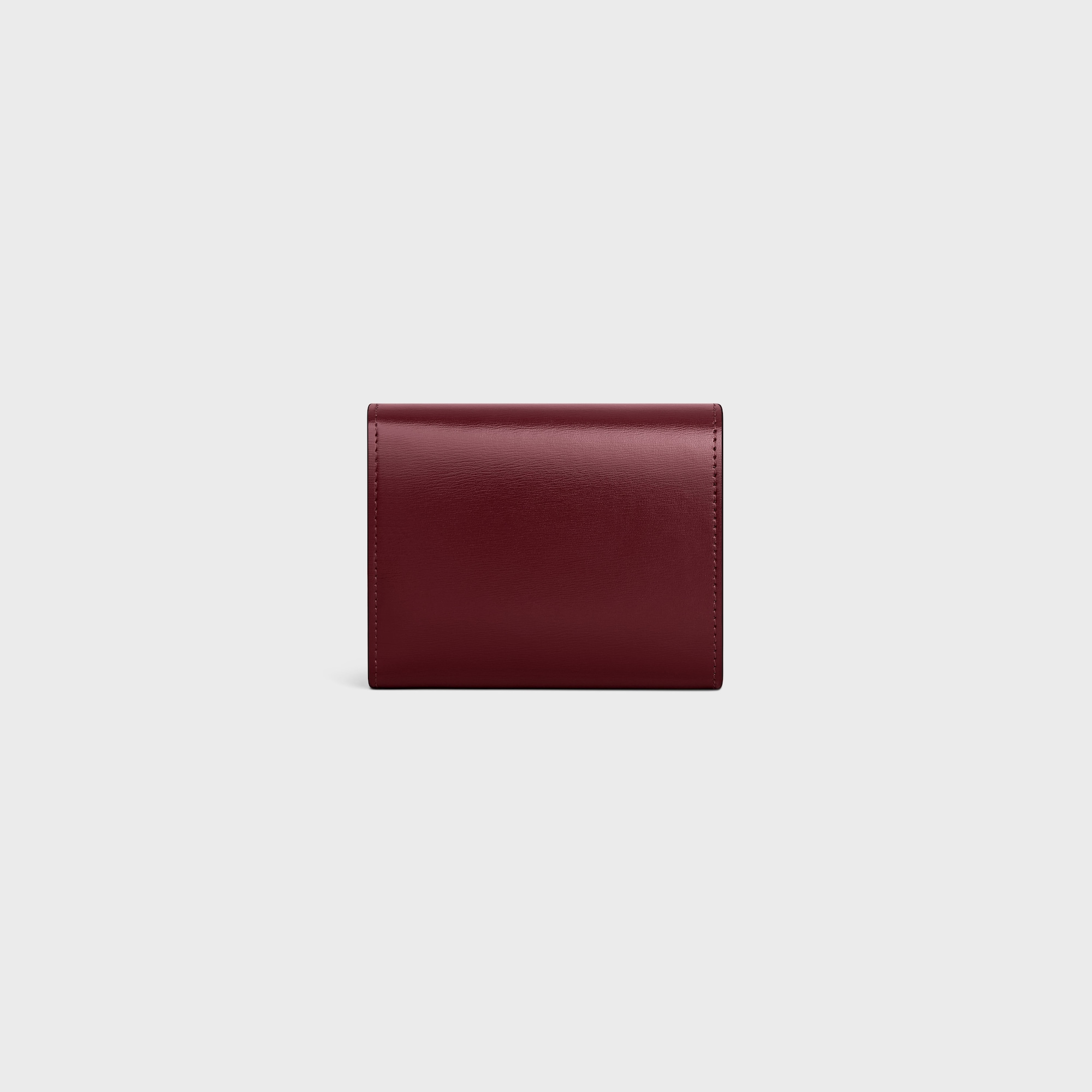 SMALL FLAP WALLER TRIOMPHE IN SHINY CALFSKIN LIGHT BURGUNDY - Image 3